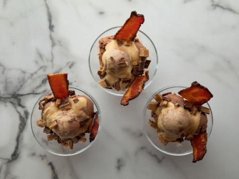 Whiskey Maple Sundaes with Candied Bacon