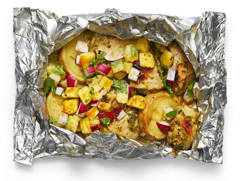 Foil-Packet Zesty Chicken and Sweet Potatoes