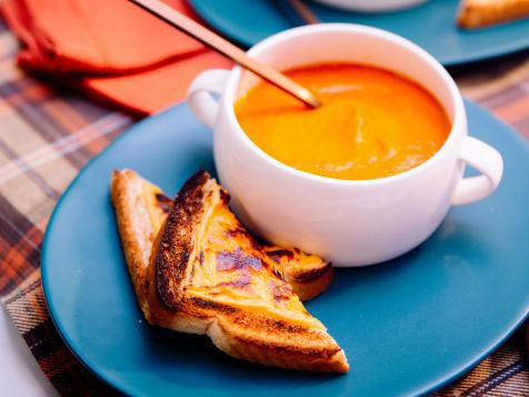 Sunny’s Simple Roasted Tomato Soup with Broiled Cheese Toast