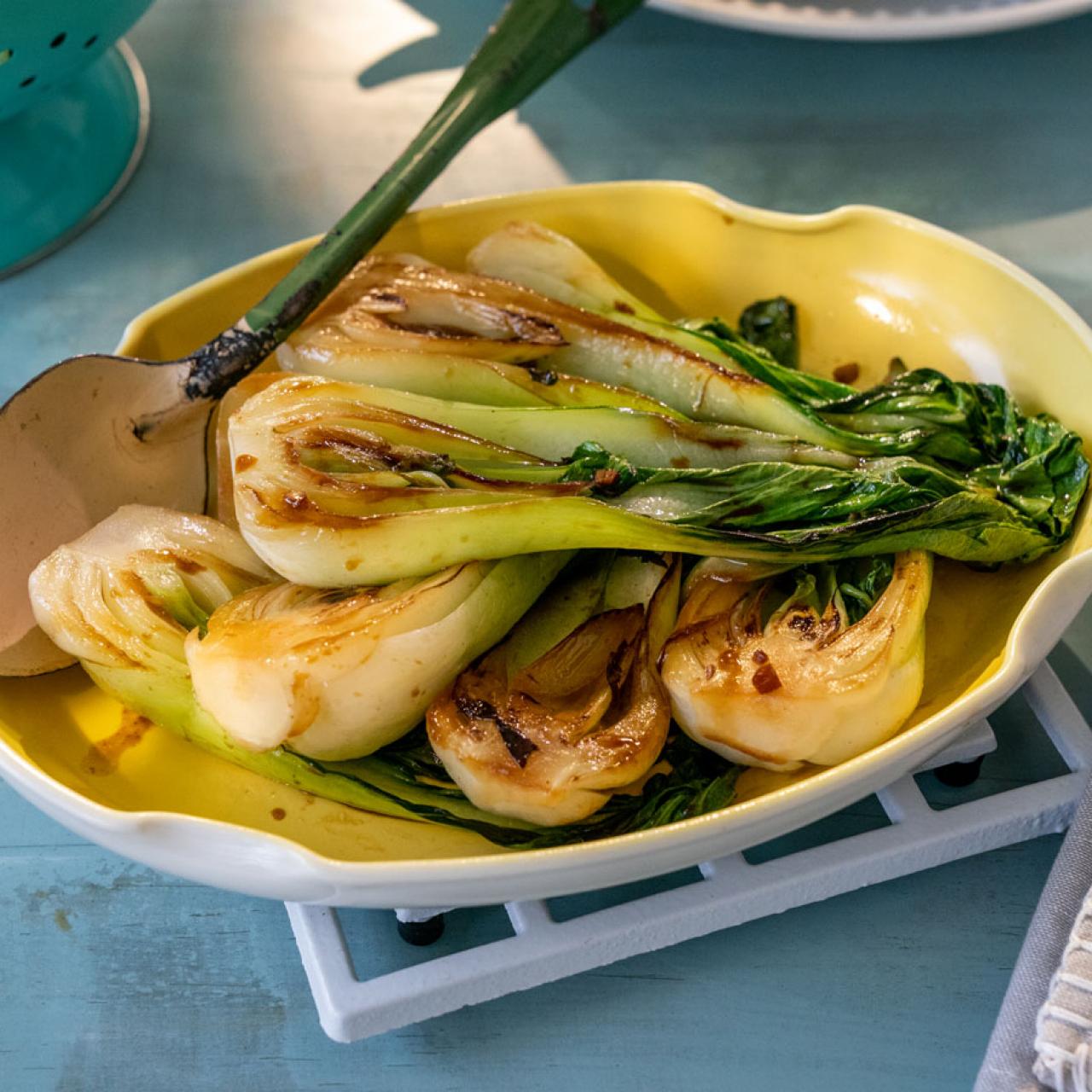 Easy Bok Choy Breakfast Skillet with crispy garlic — Recipe Fiction