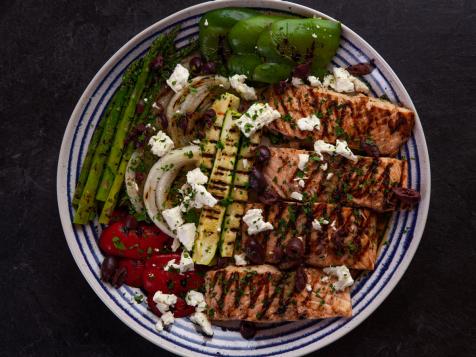 Greek Grilled Salmon with Veggies