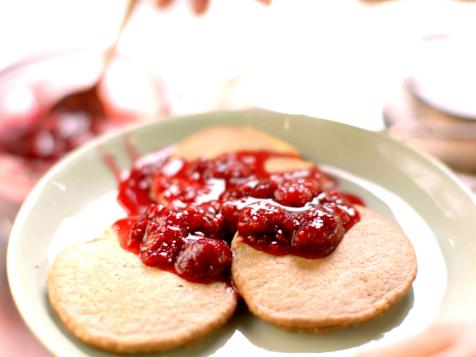 Oat Pancakes with Raspberries and Honey
