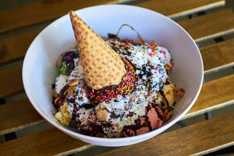 Top Chef winner Brooke Williams and husband Nick Roberts are known for their fun South Bay concepts, and Small Batch is no different. This small-batch ice cream shop is full of fun flavors like Cereal Killer (with a rotating cereal), Elvis and Dark Chocolate Chip. The Unicorn sundae combines 10 scoops of your choice along with eight toppings (there are 150 to choose from, so it won’t be easy), all garnished with plenty of whipped cream, hot fudge and a cherry, plus a sprinkle-topped "uni cone." This dessert is meant to be shared among friends!