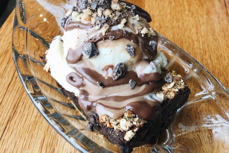 This seasonal restaurant, named after Chef Jonathan Waxman’s late mother, is known for its locally sourced comfort food, but it has a dessert you definitely don’t want to pass by. This indulgent sundae is made with a warm salted-pretzel brownie topped with stracciatella gelato and crowned with caramel and chopped hazelnuts.