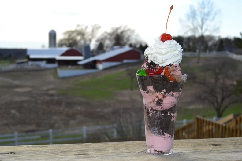There’s something extra delicious about getting ice cream from a farm — you know it’s going to be fresh. This shop in the cherry capital of the world makes over 160 flavors of ice cream, including favorites such as Cherries Moobilee, a black cherry ice cream with halved sweet cherries, fudgy brownie pieces and a chocolate swirl. The flavor works well in the Dirt Sundae, a throwback to the childhood pudding dessert. Here the ice cream is layered with crushed Oreo cookies and topped with gummy worms, whipped cream and a local Traverse City maraschino cherry.