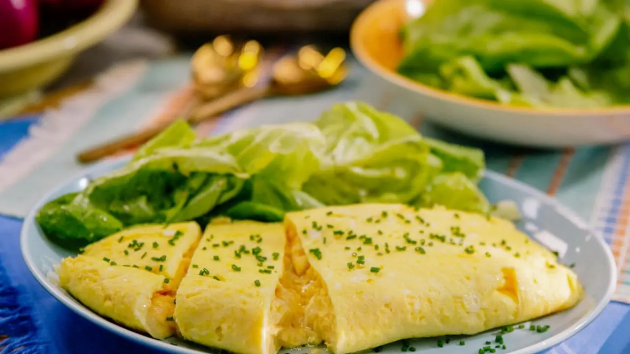 Classic French Omelette with Side Salad