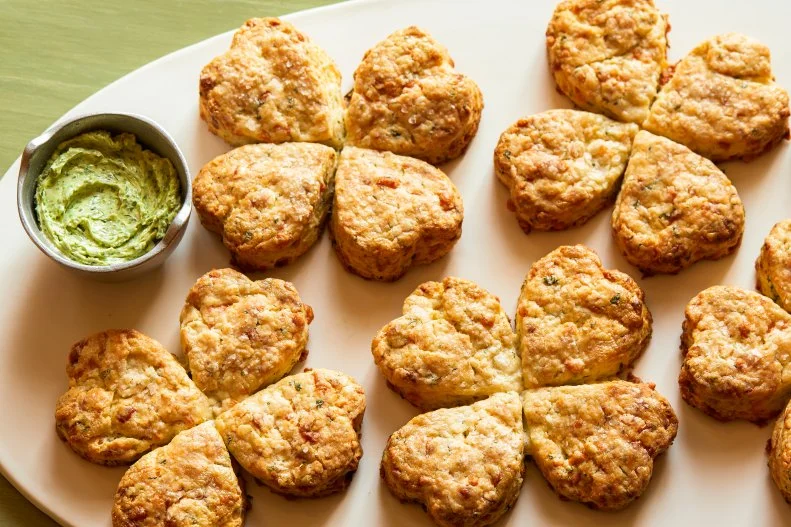 Cheddar Chive Shamrock Scones