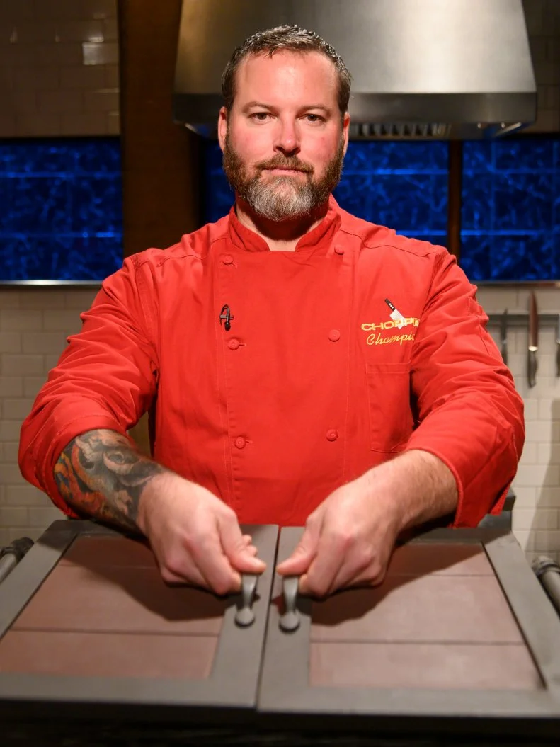 Contestant Kevin Templeton during the Champions Tournament, as seen on Chopped, Season 45.