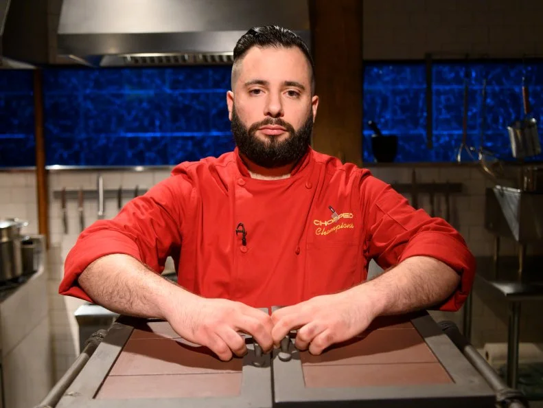 Contestant Marc Migliore during the Champions Tournament, as seen on Chopped, Season 45.