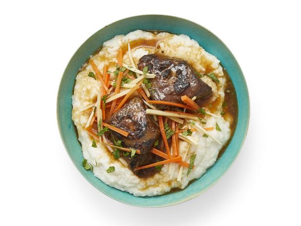 Coconut Grits with Lemongrass-Ginger Short Ribs Recipe | Food Network ...