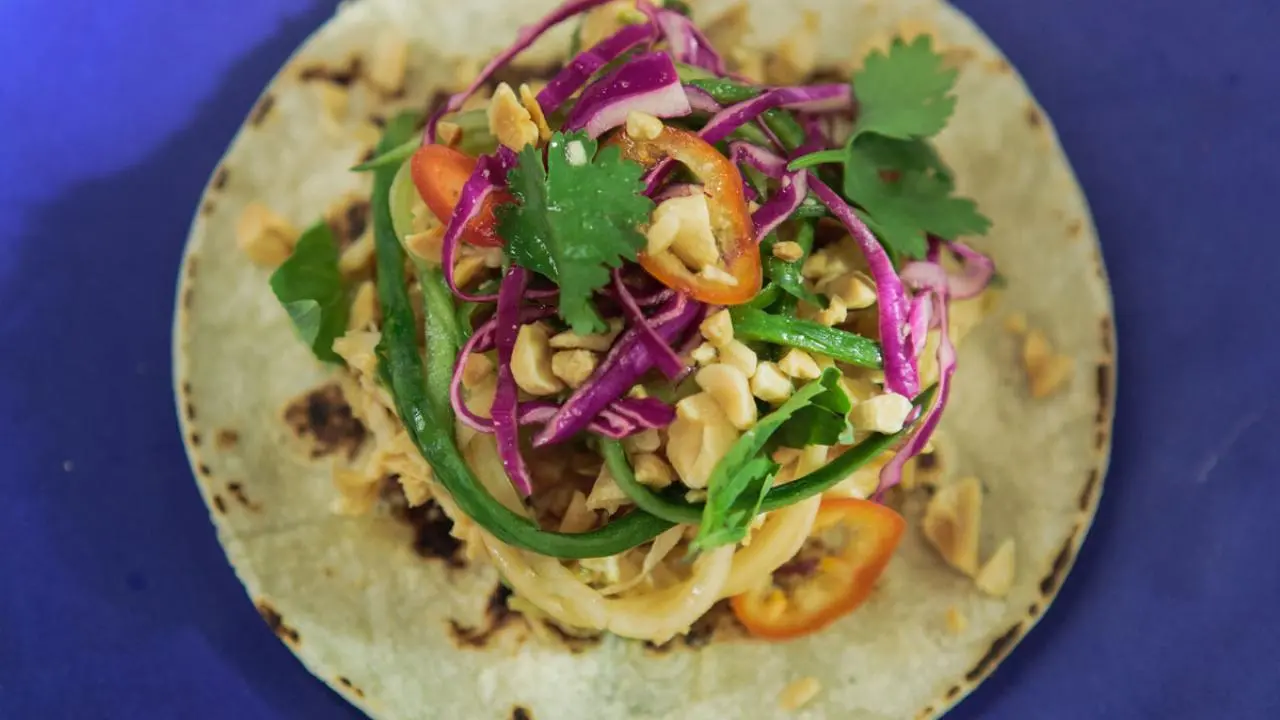Thai-Style Rotisserie Chicken Tacos