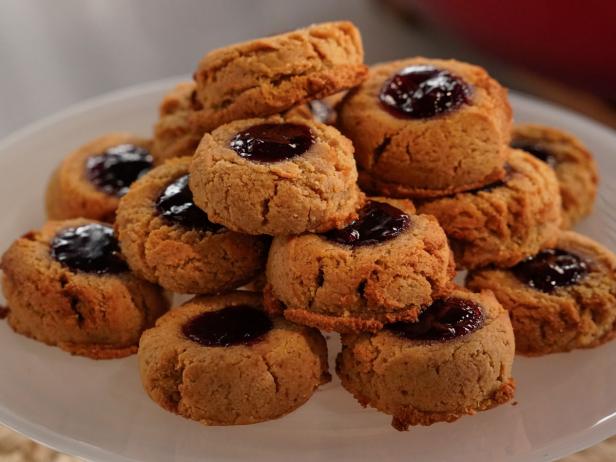 Chewy Almond And Cherry Thumbprint Cookies Recipe Giada De Laurentiis Food Network