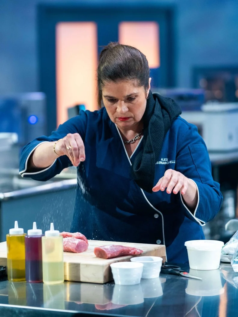 Competitor Alex Guarnaschelli, as seen on Tournament of Champions, Season 1.