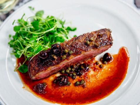 Crispy Duck Breast with Caper-Cherry Sauce