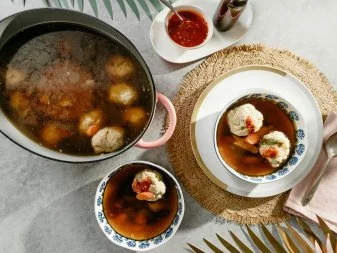 scallion and ginger matzo ball soup from Girl Meets Farm