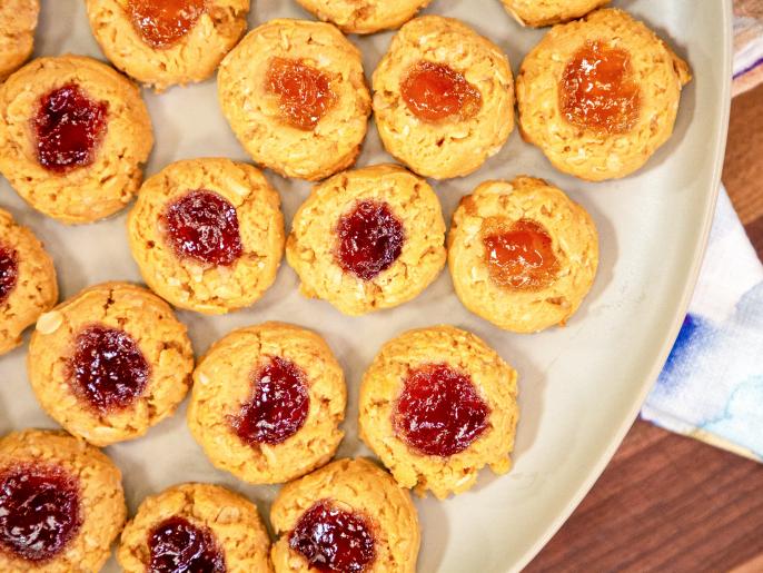 PB&J Oatmeal Thumbprint Cookies Recipe Catherine McCord Food Network