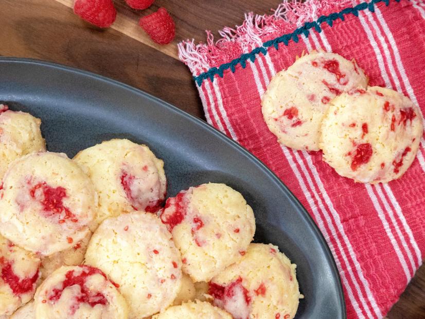 Coconut and Raspberry Swirl Cookies beauty, as seen on Food Network Kitchen Live.