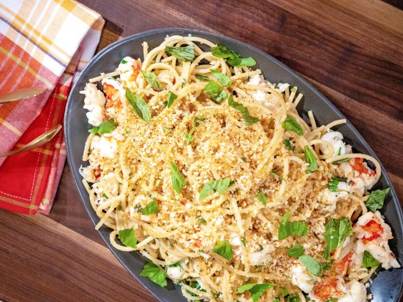 Spicy Lemon Spaghetti w/ Lobster & Breadcrumbs beauty, as seen on Food Network Kitchen Live.