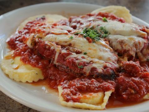 Chicken Parmigiano and Ravioli