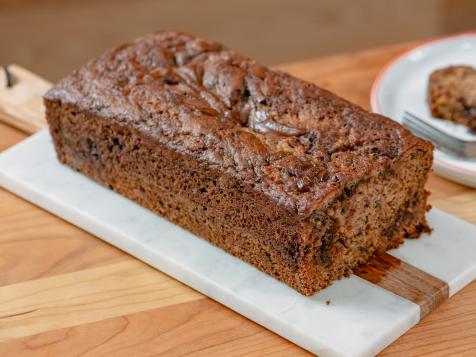 Banana Cake with Cocoa Nibs and Nutella Swirl