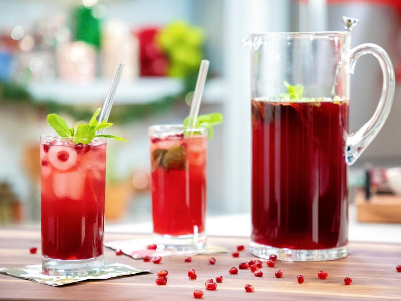 Pomegranate and Mint Cocktail beauty, as seen on Food Network Kitchen Live.