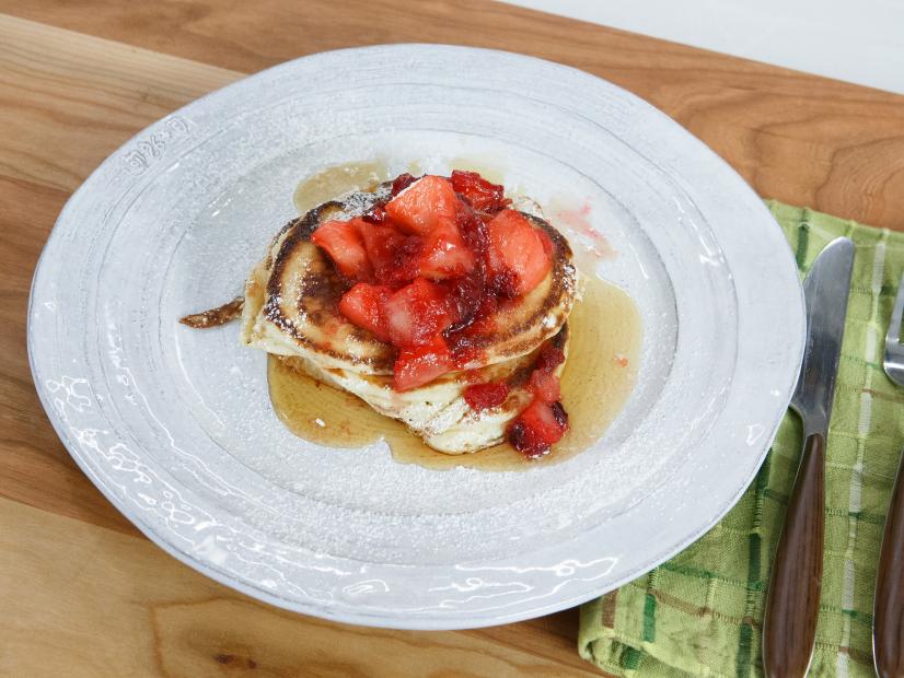 Buttermilk Pancakes with Apple Cranberry Compote, as seen on Food Network Kitchen Live.