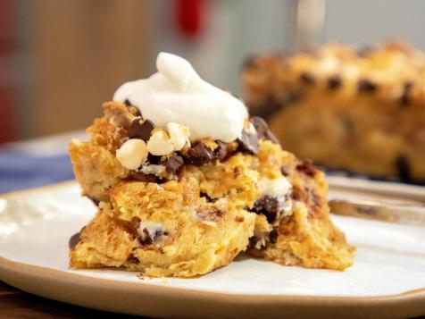 Black and White Croissant Bread Pudding