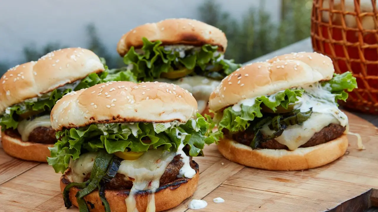 Amped Up Sweet Potato and Mushroom Cheeseburgers