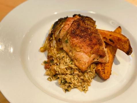 One-Tray Chicken with Rice Pilaf 