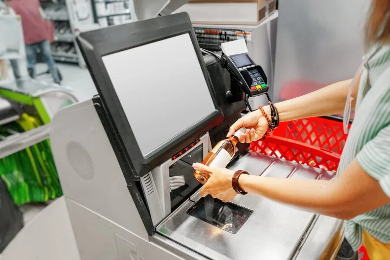 Everyone’s fingers are touching that self-check-out screen and scan-as-you-go guns. It’s just another way to easily transmit germs from one person to the other. Save a sanitizing wipe from the front of the store to wipe down the self-check-out screen or scanner gun before use, use your own, or use hand sanitizer after you finishing paying.