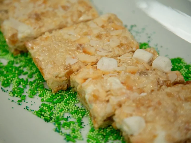 Tati's preheat - TATI:  Pineapple Trail Mix Rice Cereal Treat, as seen on Spring Baking Championship, Season 6.