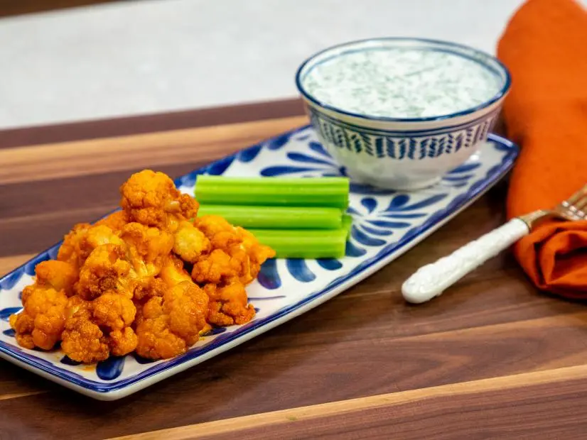 Cauliflower Buffalo Wings beauty, as seen on Food Network Kitchen Live.