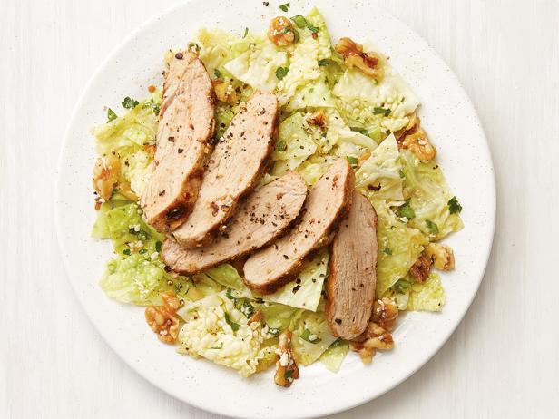Grilled Pork Tenderloin with Cabbage Salad Recipe | Food Network ...