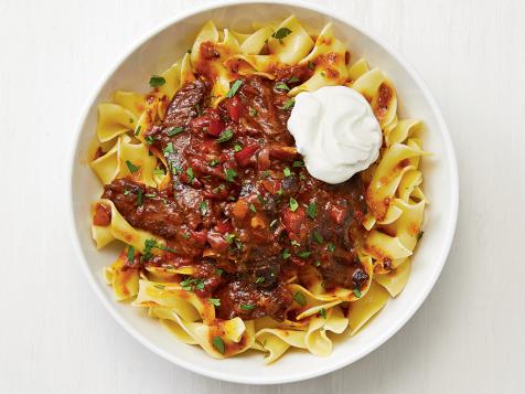 Quick Beef Goulash with Egg Noodles