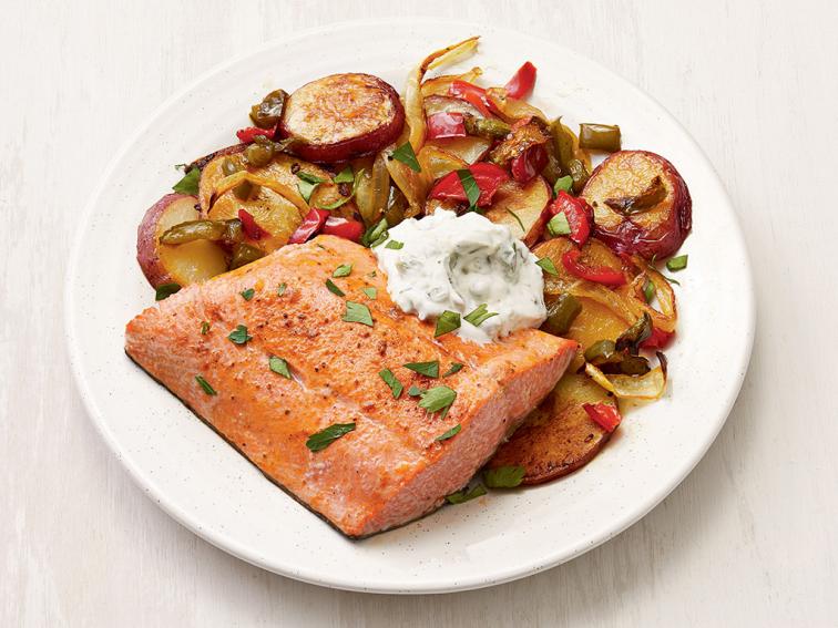 SheetPan Salmon with Potato Hash Recipe Food Network Kitchen Food