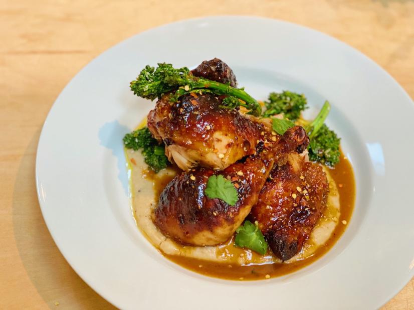 SesameRoasted Chicken with Bean Puree Recipe Michael Symon Food