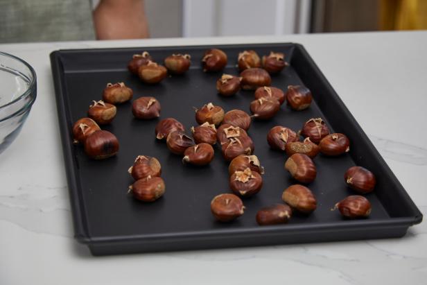 Roast the chestnuts for 30 to 45 minutes or until done. 
