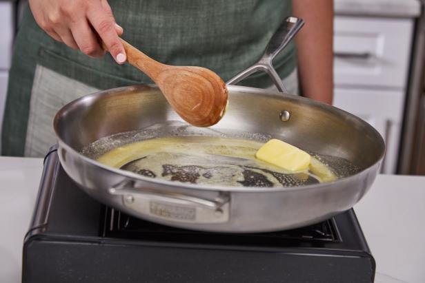 Melt butter in a sauce pan. For a different flavor, try olive oil.