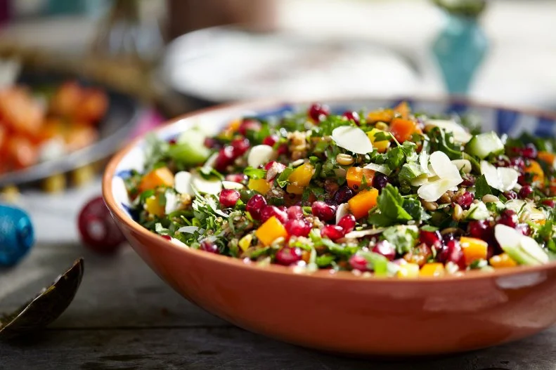 “During these work-at-home days, I’ve been tossing together healthy Garbage Salads for lunch with goodies from my fridge and pantry,” says Vicki Shana Retelny, RDN, author, writer and speaker with a podcast, <a target="_blank" href="https://open.spotify.com/show/69Y79YtyFK9TlPxZ7e1Mmn">Nourishing Notes</a>. “I start with whatever leafy greens I have on hand and add in roasted broccoli and/or cauliflower florets, baked marinated tofu cubes or shredded slow-cooked chicken breast, drained beans or lentils, marinated artichoke hearts with a hint of the marinade as dressing and top with shaved Parmesan cheese and a sprinkle of hemp seeds.”  Retelny explains that not only is it jam-packed with phytonutrients, but balanced with high-quality protein, fiber and healthy fats to keep you going for hours.  