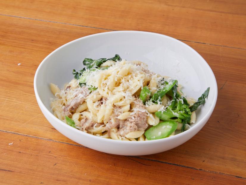 Chung Chow Kalua Pig with Cavatelli and Chinese Broccoli, as seen on Taste Of.