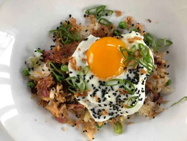 Jeff Mauro makes BBQ Pork and Pineapple Fried Rice, as seen on Food Network's The Kitchen