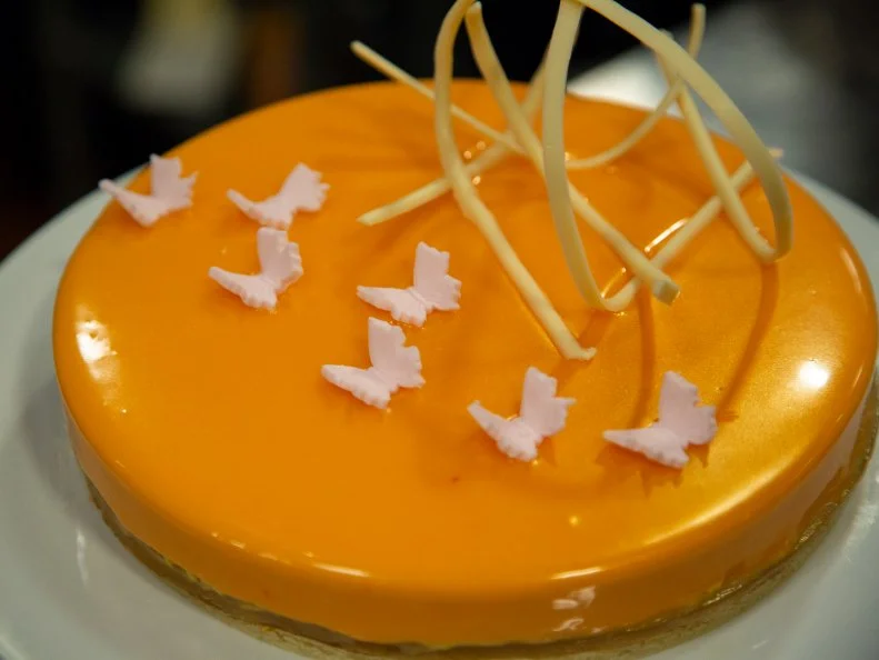 Arin's preheat - ARIN: Mango Mousse with Bird’s Eye Chili Gelée and Margarita Lime Sweet Dough, as seen on Spring Baking Championship, Season 6.
