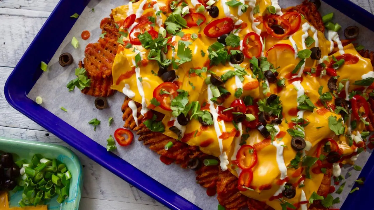 Sweet Potato Waffle Fry Nachos