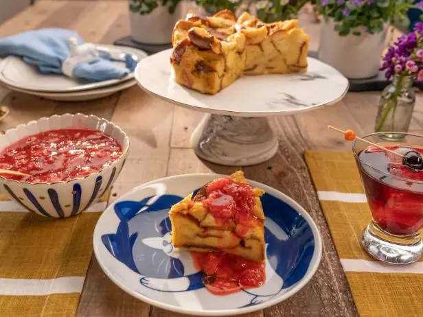 Quick French Toast Casserole with Strawberry Lemon Sauce Recipe | Valerie Bertinelli | Food Network