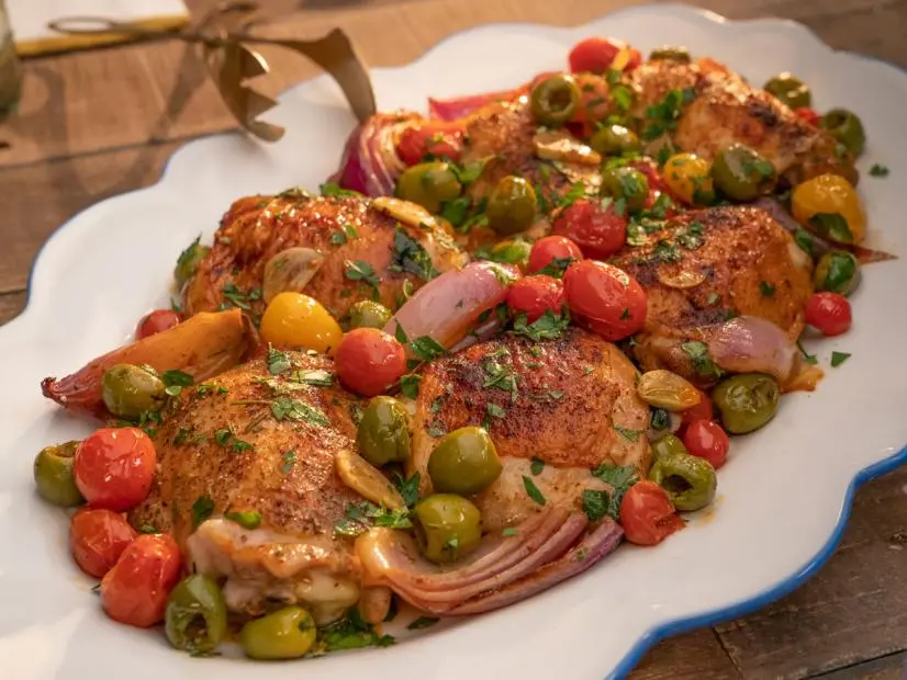 Sheet Pan Vinegar Chicken Recipe Valerie Bertinelli Food Network