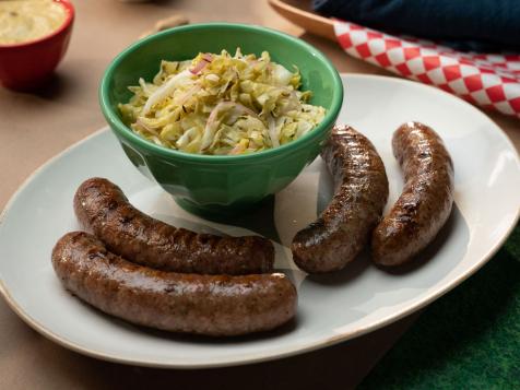 Quick Sauerkraut with Grilled Brats and Mustard Bar
