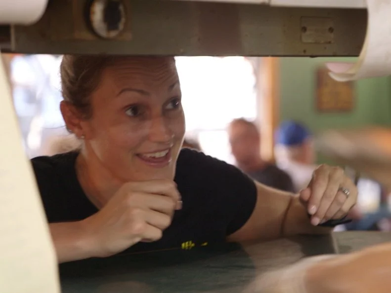 Jessica Foy informs the kitchen of an order as she moonlights as a waitress at Diamond Point Grille, as seen on Summer Rush, as seen on Summer Rush, season 1.