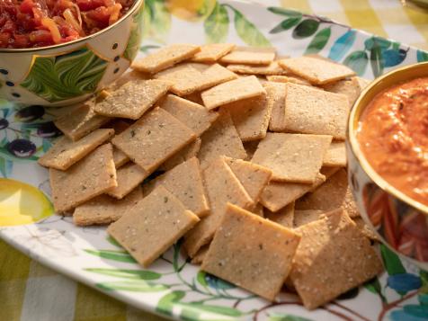 Almond Flour Crackers with Tomato Shallot Chutney