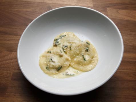 Ricotta-and-Taleggio-Filled Ravioli with Wild Mushroom Sauce