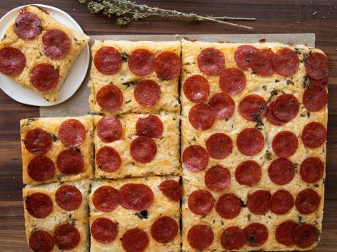 Upside-Down Pepperoni and Cheese Focaccia